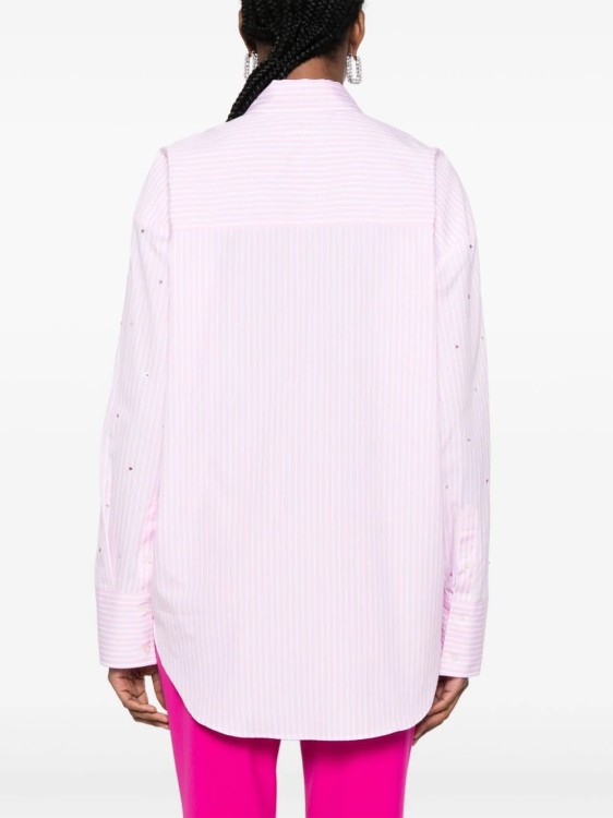 Shop Msgm Pink Rhinestone Shirt