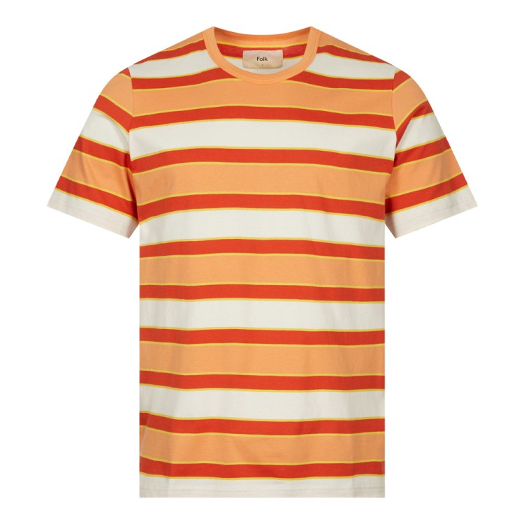 Folk Multi Stripe T-shirt In Orange