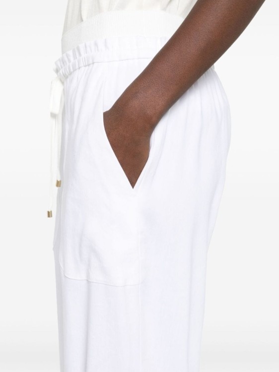 Shop Lorena Antoniazzi Layered-detail Straight-leg Trousers In White