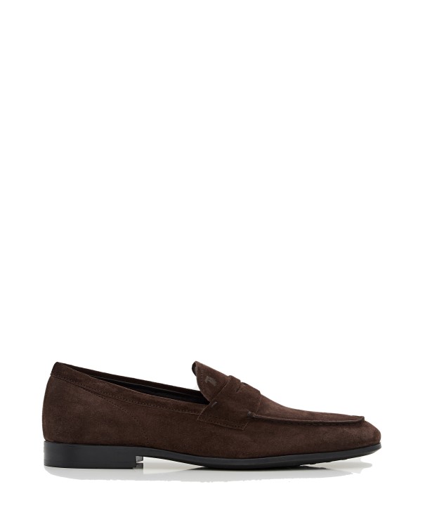 Shop Tod's Suede Loafers In Black
