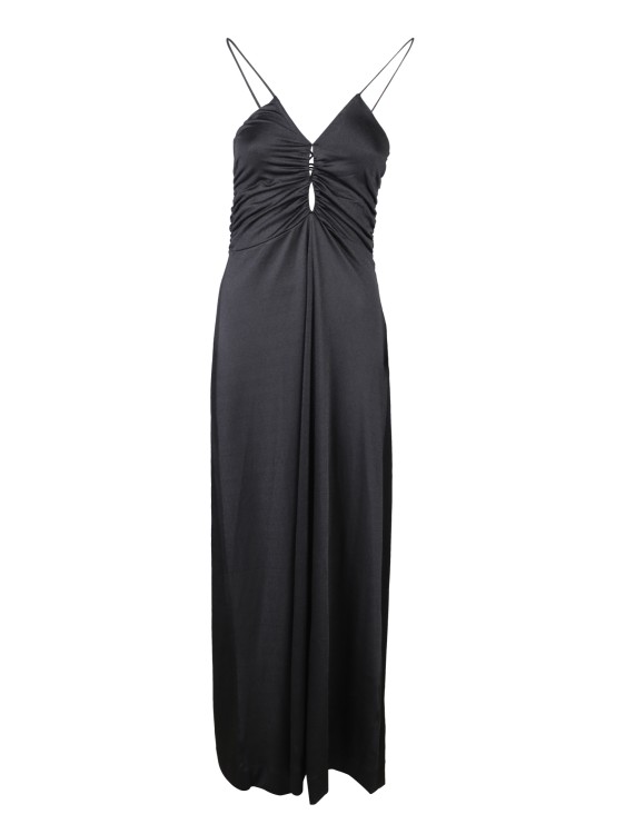 Ganni Crossover-strap Maxi Dress In Black