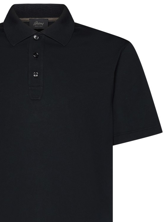 Shop Brioni Black Polo Shirt
