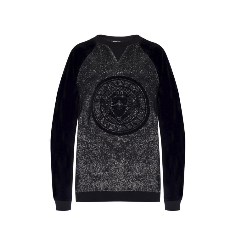 Shop Balmain Ribbed Sweatshirt In Black
