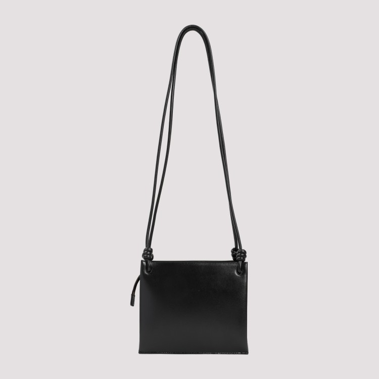 Shop Jil Sander Black Leather Giro Bag