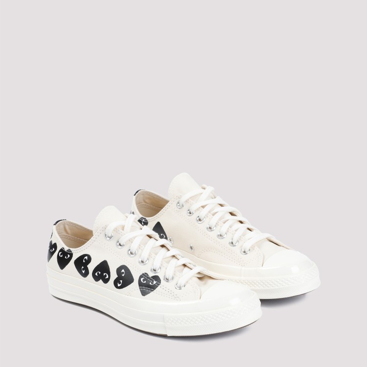 Shop Comme Des Garçons White Cotton Sneakers