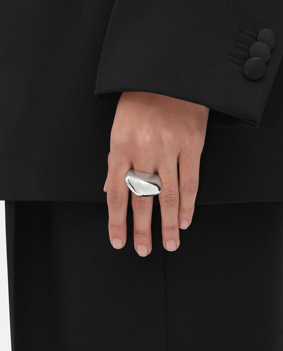 Bottega Veneta Fin Silver Ring In Silver