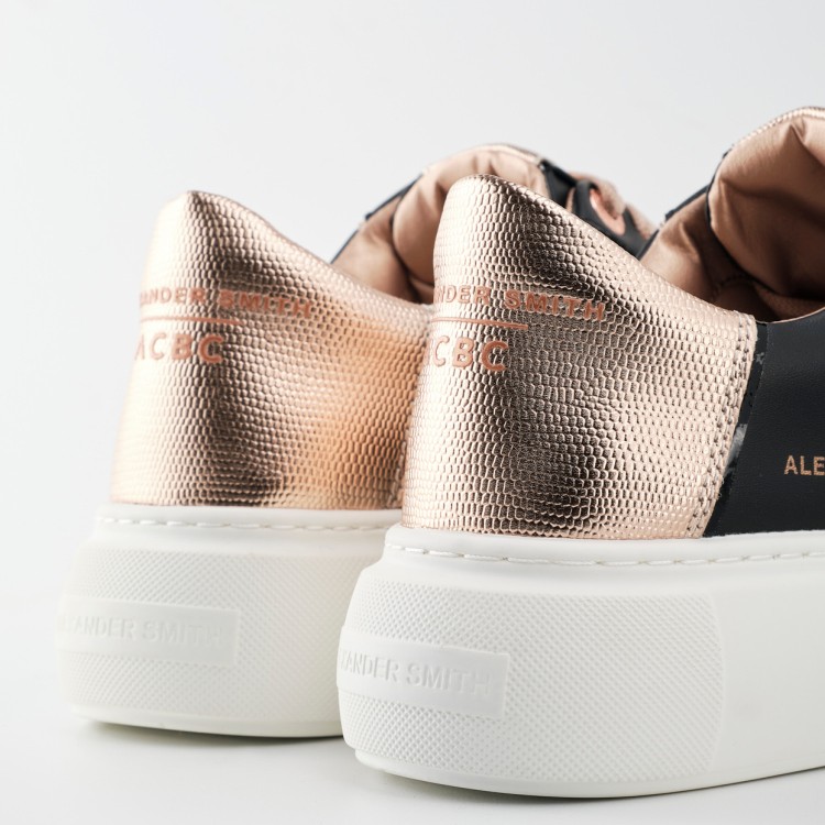 Shop Alexander Smith Black Vegan Sneakers With Pink Platinum Spur