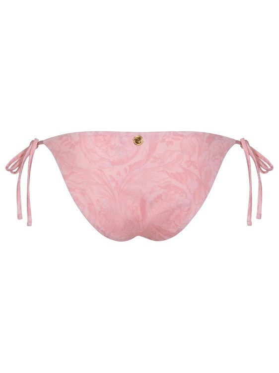 Shop Versace Barocco' Pink Polyester Blend Bikini Bottoms