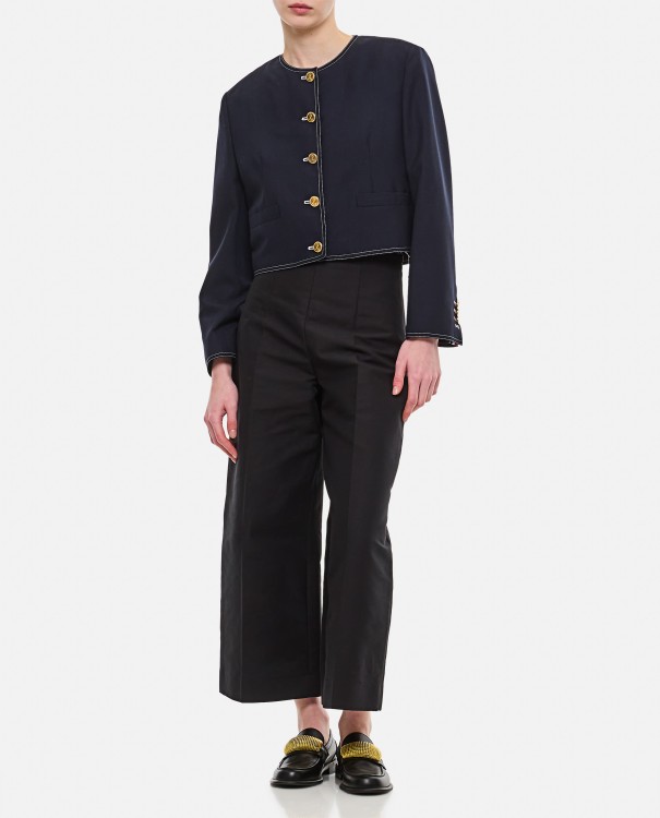 Thom Browne Women's Box Pleat Wool Cardigan Jacket In Black