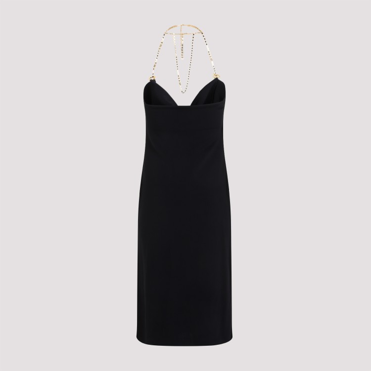 Shop Bottega Veneta Viscose Black Midi Dress