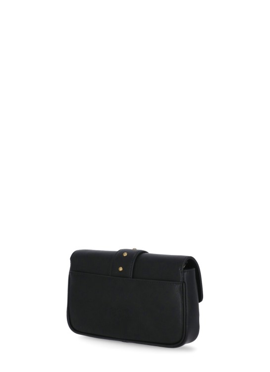 Shop Pinko Black Leather Shoulder Bag