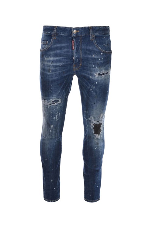 Dsquared2 Blue Denim Jeans With Distress Effect