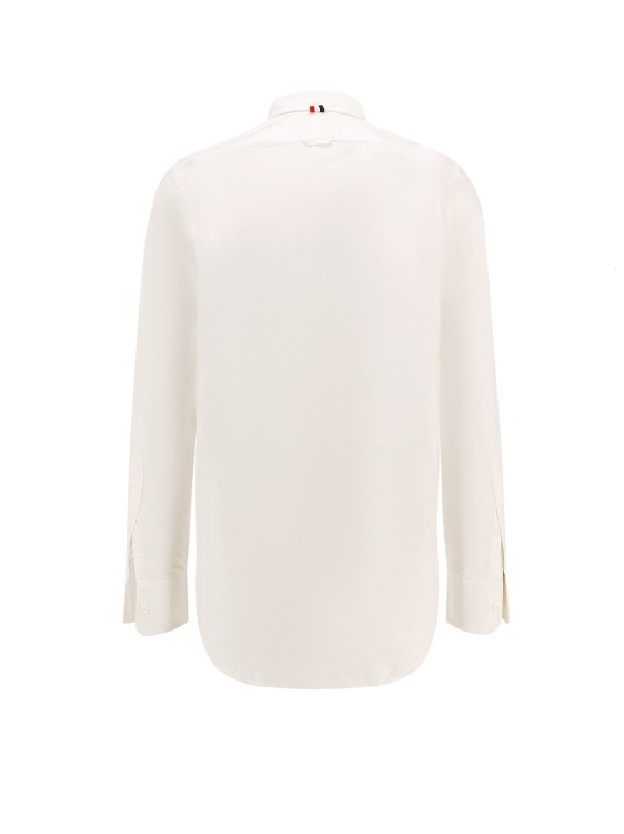 Shop Thom Browne Cotton Shirt With Logo Patch In White