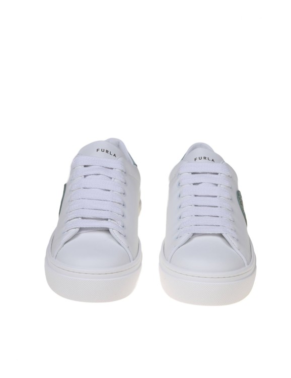 Shop Furla Joy Lace Up Sneakers In White Leather