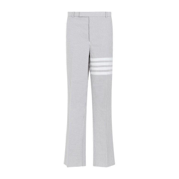 Shop Thom Browne Low Rise Beltloop Pants In Grey