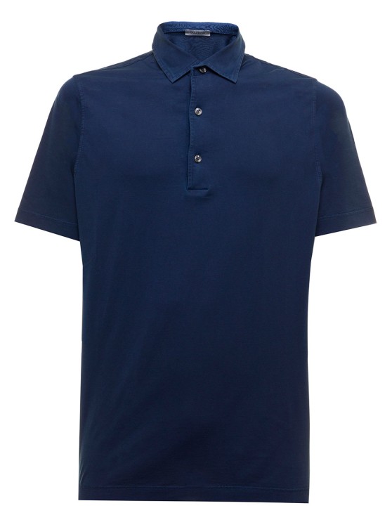 Gaudenzi Blue Supima Cotton Polo Shirt In Black