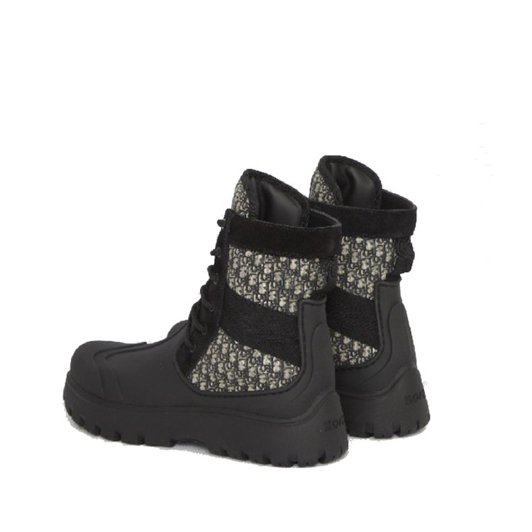 Shop Dior Garden Oblique Boots In Grey