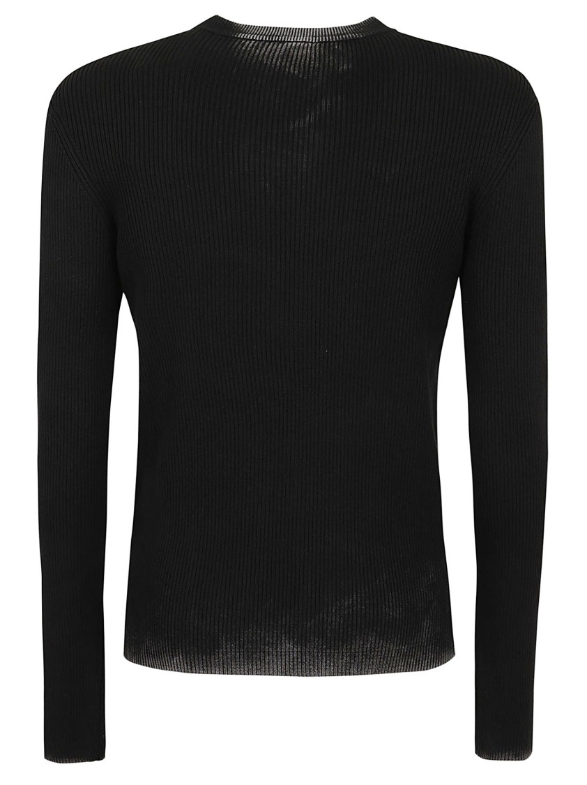 Shop Diesel Ribbed Organic Cotton Sweater In Black