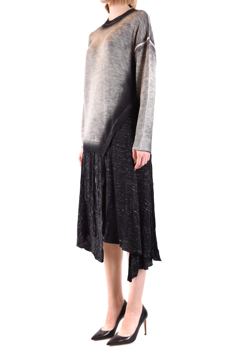 Diesel Double Fabbric Kimolos Dress With Gradient Effect In Grey