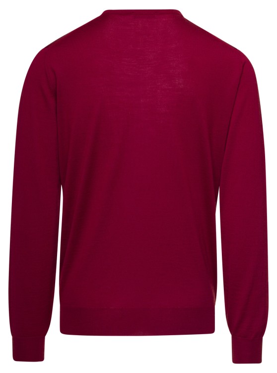 Shop Gaudenzi Red Crewneck Sweater With Long Sleeves In Cashmere