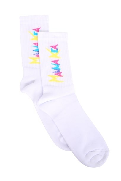 Mauna Kea Multicolor Logo Socks In White