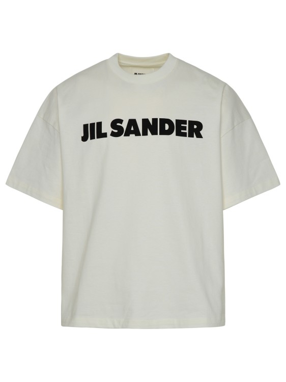 Shop Jil Sander Ivory Cotton T-shirt In Grey