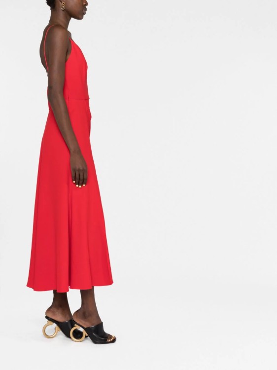 Shop Alexander Mcqueen Midi Dress Draped Red