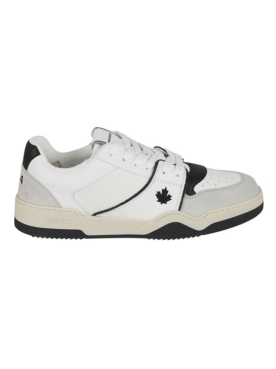 Shop Dsquared2 White Leather Panelled Sneakers