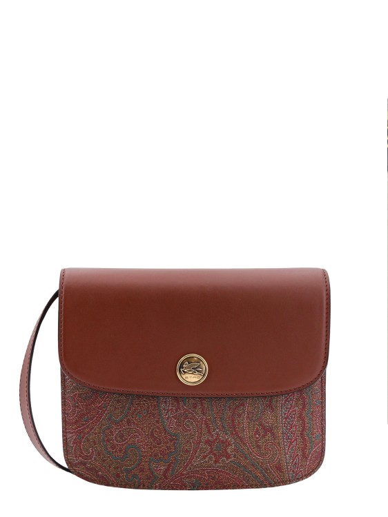 Shop Etro Coated Canvas Shoulder Bag With Paisley Motif In Red