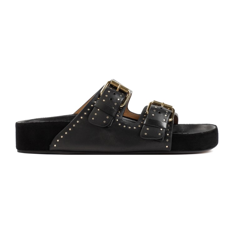 Shop Isabel Marant Lennyo Black Calf Leather Sandals
