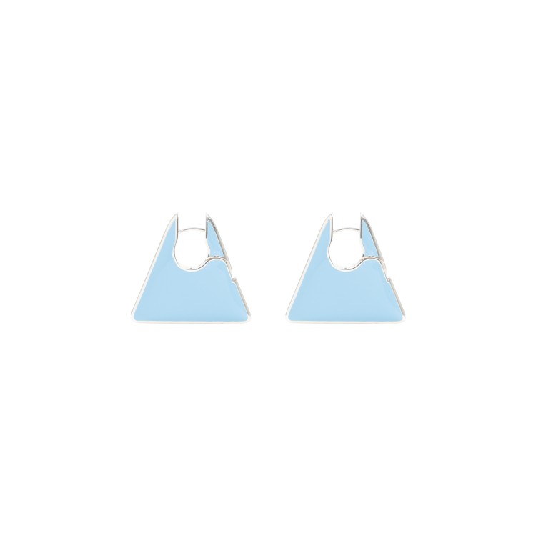 Shop Bottega Veneta Triangle Hoop Earrings In Blue