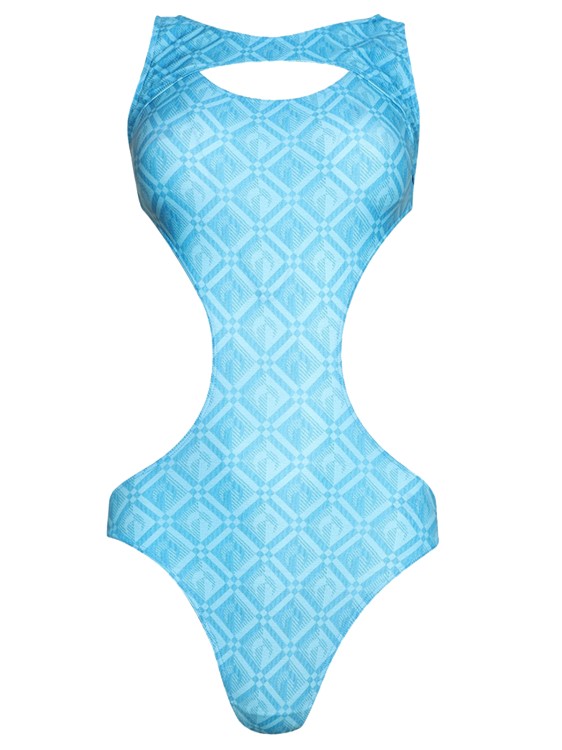 Blue One-Piece Swimsuit by Marine Serre in Blue color for Luxury