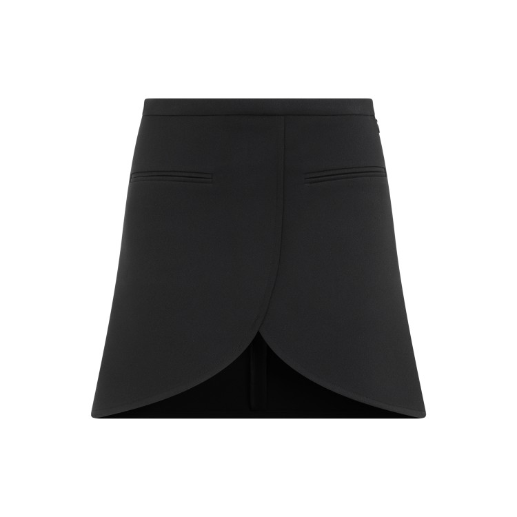 Shop Courrèges Ellipse Black Twill Mini Skirt