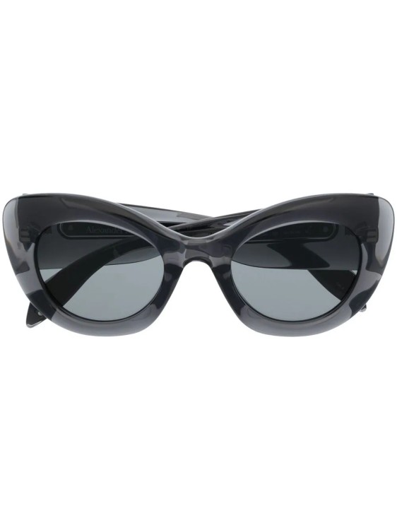 Alexander Mcqueen Gray The Curve Cat-eye Sunglasses In Black