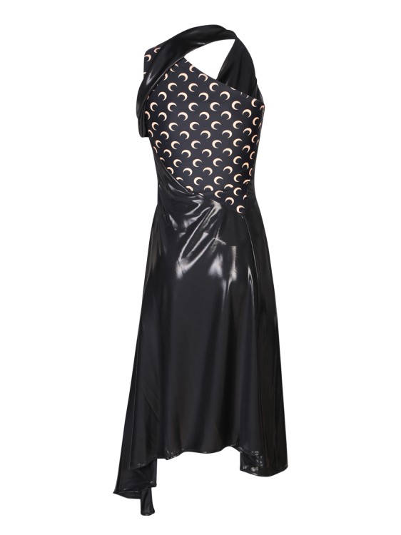 Shop Marine Serre Sleeveless Dress With Crescent Moon Cut-out Detail On Shoulder. In Black
