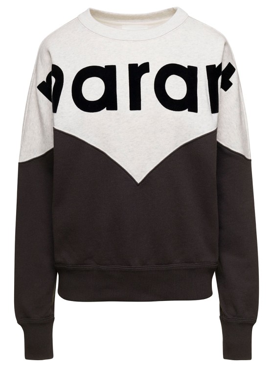 Shop Isabel Marant Étoile Black And White Bi-color Sweatshirt