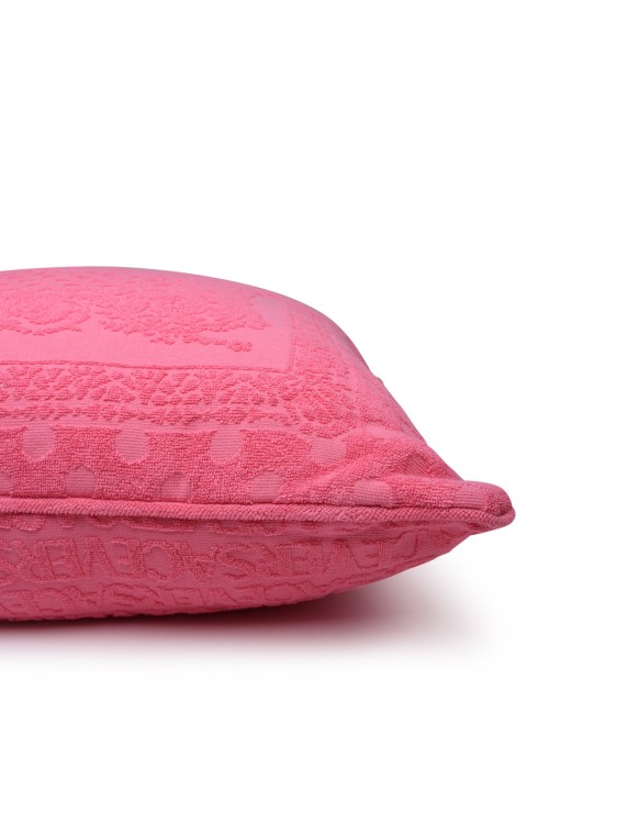 Shop Versace Home Baroque Seashell Cushion In Pink Cotton