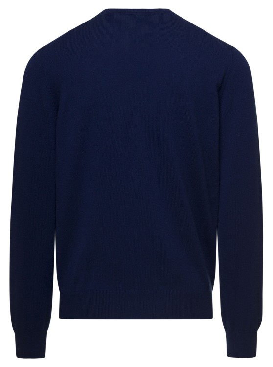Shop Gaudenzi Blue Crewneck Sweater With Long Sleeves In Cashmere In Black