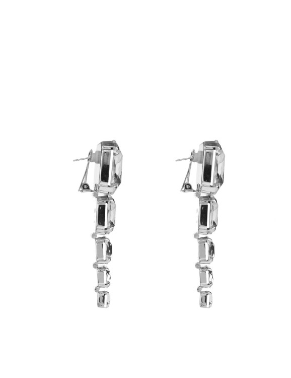 Shop Balmain Xl Earrings In Octagonal Crystals In Not Applicable