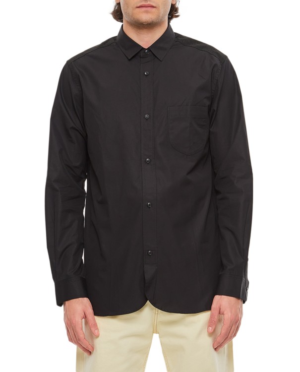 Junya Watanabe Long-sleeve Cotton Shirt In Black