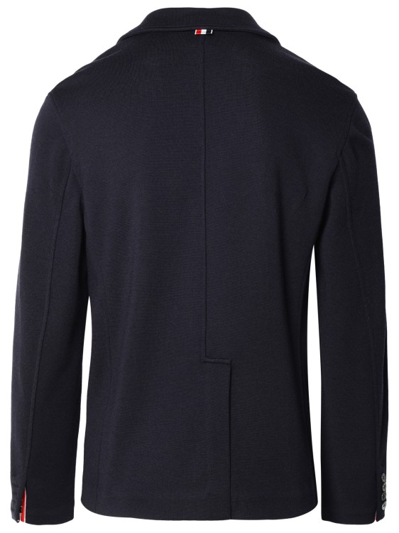 Shop Thom Browne Navy Virgin Wool Blazer In Black
