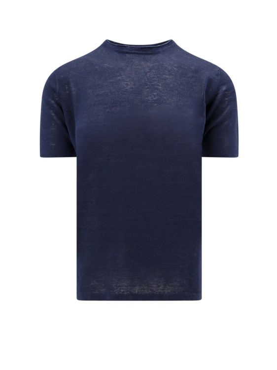 Shop Roberto Collina Linen T-shirt In Blue