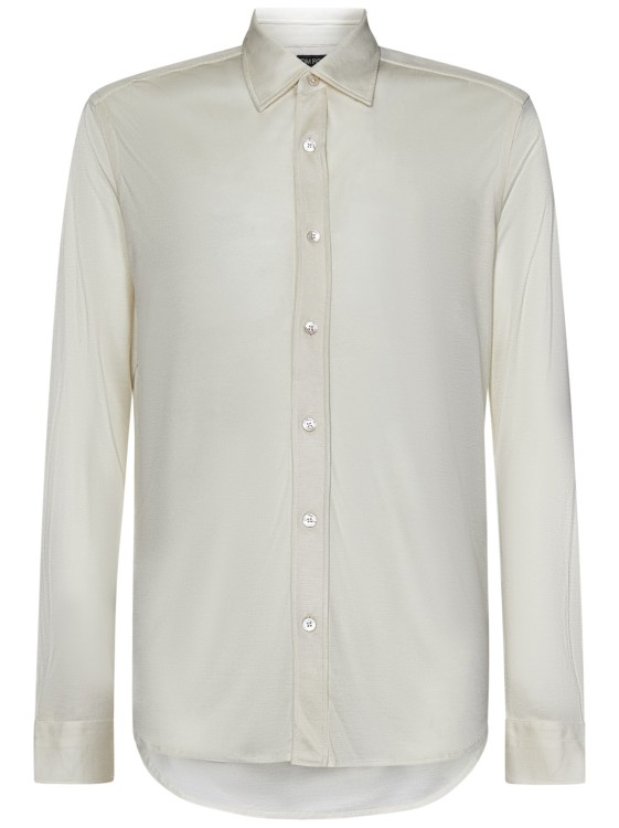 Shop Tom Ford Long-sleeved Silk Shirt In White