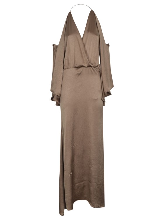 Shop Blumarine Off-the-shoulder Dress In Brown