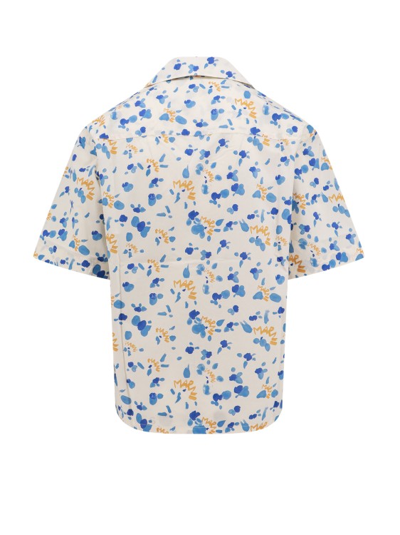 Shop Marni Popeline Shirt With Dripping Print In White