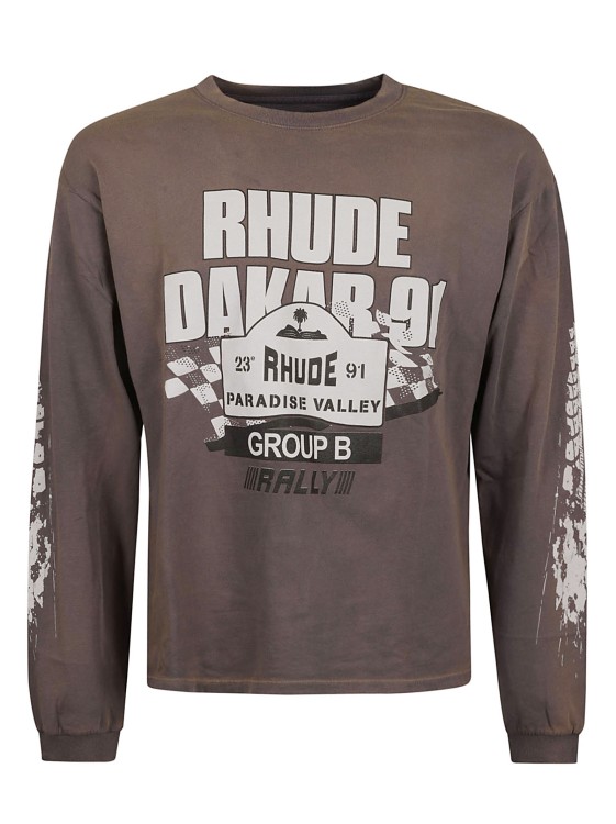 Shop Rhude Dakar 91 Long-sleeve T-shirt In Grey