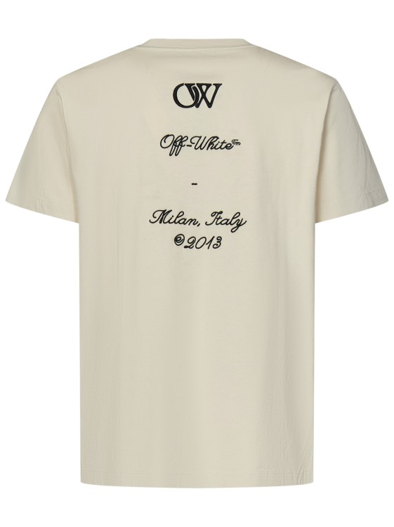 Shop Off-white Slim Fit T-shirt In Beige Cotton In Neutrals