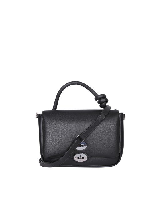 Zanellato Black Leather Bag With Turn-Lock Closure Shoulder