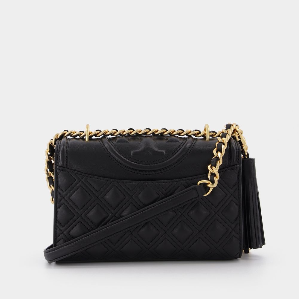 Tory Burch Fleming Small Hobo Bag - Black - Leather In Black