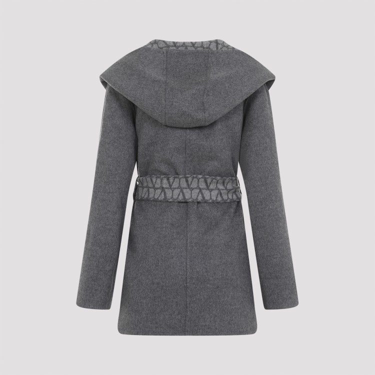 Valentino Reversible Toile Iconographe Coat In Grey